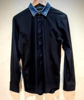 Chemise noire HOMME DIESEL, col en jean