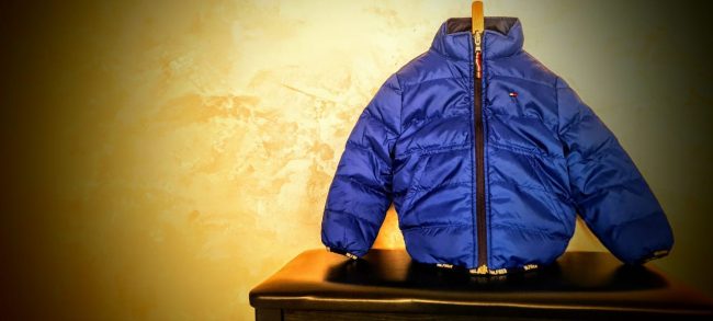 Doudoune Tommy bleue réversible